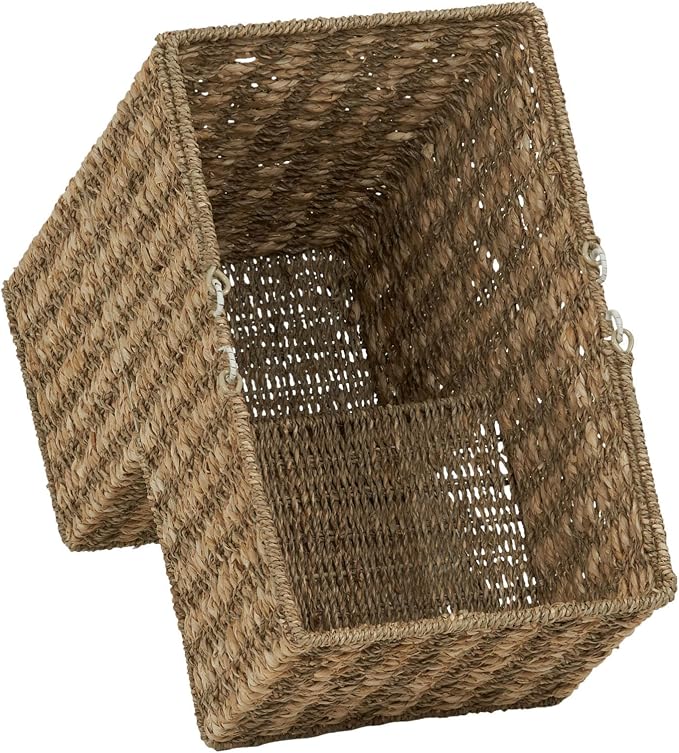 Household Essentials Wicker Stair Basket, Wicker Step Organizer with Handles, Use to Collect and Transport Items from Floor to Floor - Image 6