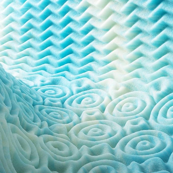 Best Price Mattress 3 Inch 5-Zone Swirl Gel Aerobreeze Foam Mattress Topper, CertiPUR-US Certified, Dorm Essentials, Full