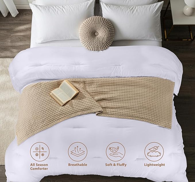 Utopia Bedding Comforters Full Size, All Season Duvet Insert, Down Alternative Full Comforter with Corner Tabs, Machine Washable Bed Comforter 82 x 86 Inches (White)
