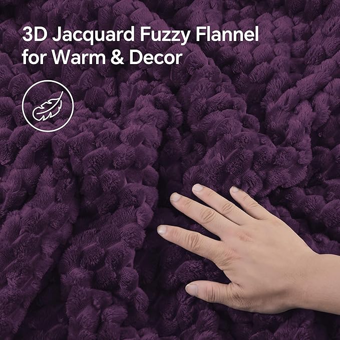 BEDELITE Fluffy Twin Comforter Set - Purple Fleece Soft Comforter for Twin Size Bed, Luxury Warm Bedding Set for Winter, Fuzzy Bed Set 2 Pieces (1 Comforter, 1 Pillowcase)