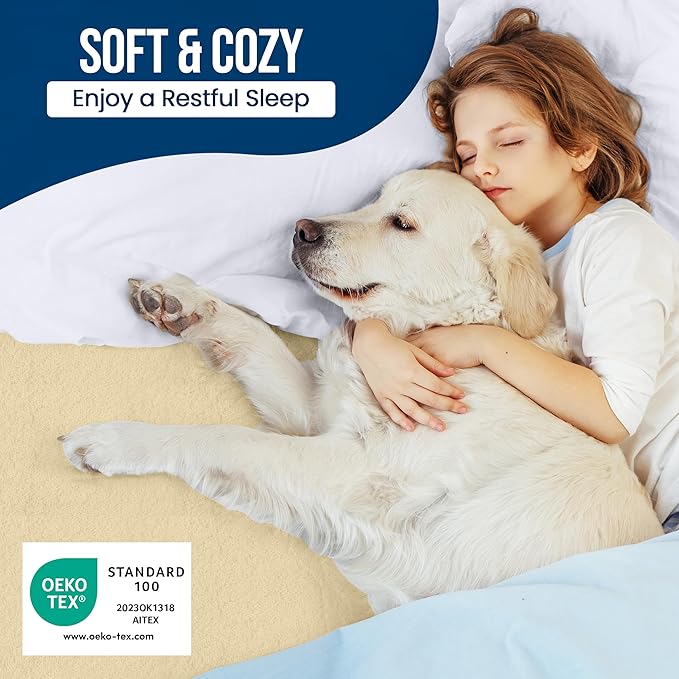 Twin Size Mattress Protector Waterproof, Premium 200 GSM Terry Mattress Cover, Soft & Breathable Bed Cover, Fitted Sheet Style Stretchable Deep Pockets 15" by Utopia Bedding (Beige)