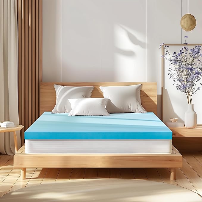 Hokway 4 Inch Mattress Topper Memory Foam Full Mattress Pad Bed Topper Ventilated High Density Pad, CertiPUR-US Certified