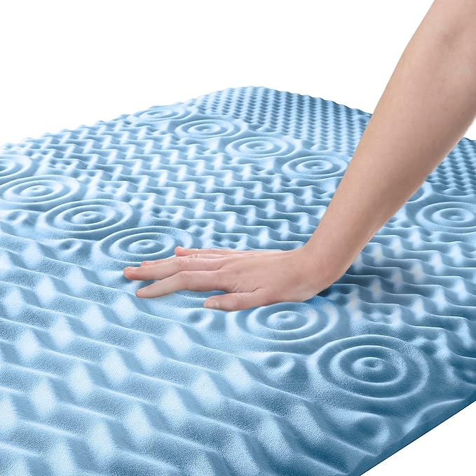 Serta Comfort Zone Cooling Memory Foam Mattress Topper, 1.5 Inch, Queen