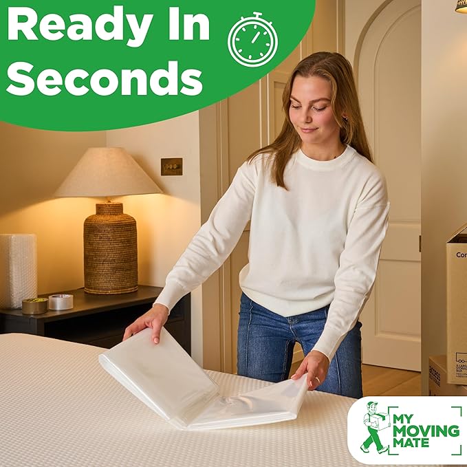 Mattress Bags for Moving, Twin Mattress Bag for Storage, 2 Pack Plastic Cover for Bed Storage & Disposal, Mattress Moving Bag Twin Size Protector XL - 39 x 100 x 14 inch (x 2)