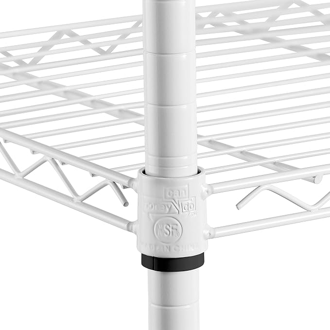 Honey-Can-Do 5-Tier Heavy Duty Adjustable Shelving Unit, 250-lb Per Shelf NSF Certified Metal Storage Rack, White Wire Shelf for Laundry Kitchen Pantry, 24 x 18 x 72 in - Image 5