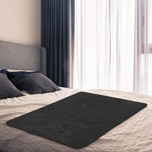 Couples Waterproof Mat Lover Reusable Stainproof Blanket Quiet Easy Use Towel Protector for Adult Multi Functional Bed Sheets Couple Messy Play Pleasure Comfort(Black,54 x 34 Inch)