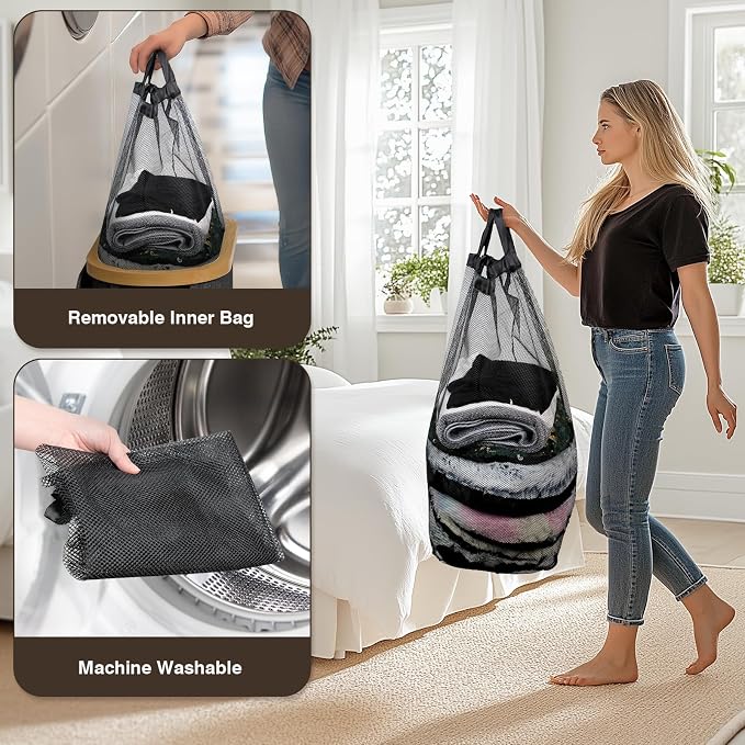 Slim Laundry Hamper with Lid, 60L Small Laundry Basket with Handles&Removable Bag, Thin Dirty Clothes Hampers for Laundry, Narrow Laundry Hampers for Bedroom Aesthetic, Dark Grey - Image 5