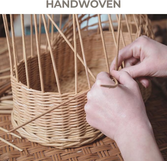 GRANNY SAYS Storage Baskets for Organizing, Wicker Storage Basket for Shelf, Wicker Basket for Organization, Waterproof Basket for Living Room, Decorative Basket for Pantry and Entryway, 2-Pack - Image 9