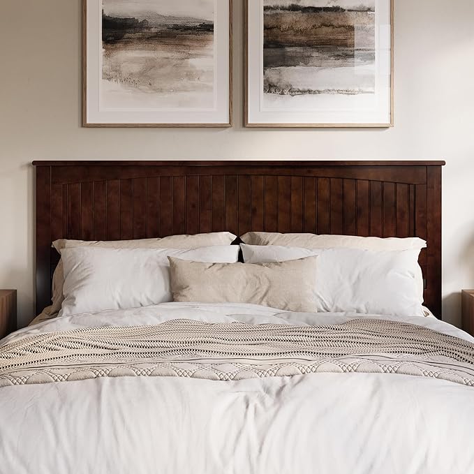 AFI, Nantucket King Solid Wood Panel Headboard, Walnut