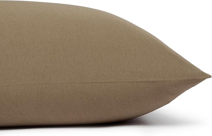 Amazon Basics 100% Cotton Jersey Bed Sheet Set, Full, Brown, Solid