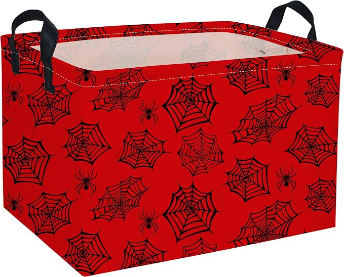 Rectangular Kids Baskets Spider Basket Cute Storage Bins Organizer Box Boys Room Decor for Home.(Red spider) by DDBASKET