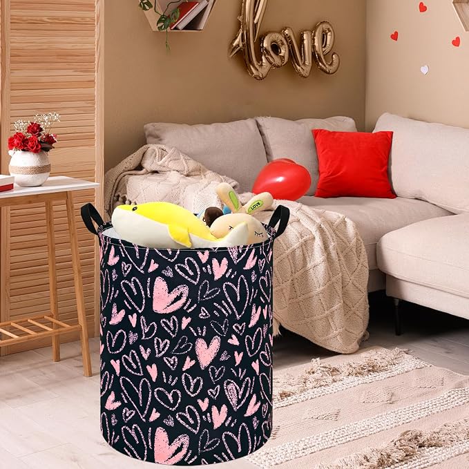 MAIZMZ Girls Room Storage Basket Decor Organizer Bins Kids Hamper Storage Bins Toy Box Women Laundry Basket Large Canvas Collapsible Chest for Home/Dorm/Kitchen/Pet/Office/Closet/Shelf/Gift Baskets - Image 5
