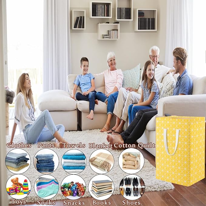 Waterproof Laundry Hamper Collapsible Laundry Basket Extended Cotton Handle Laundry Bag Large Clothes Storage Toy Organization for Bathroom Bedroom Laundryroom College Dorms - Image 5