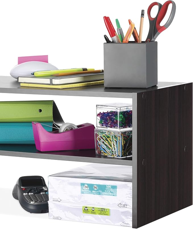 Whitmor Stackable 2-Tier Shoe Shelf, 31 inch, Espresso - Image 6