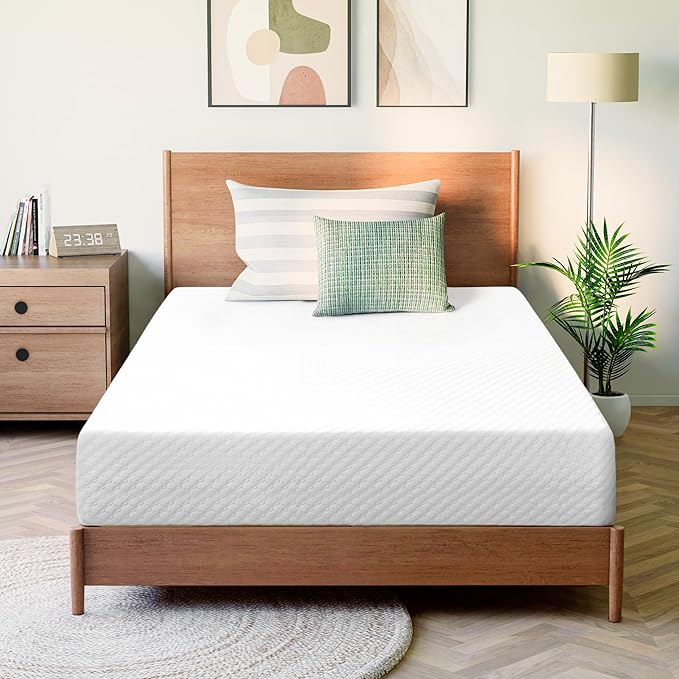 GAESTE 10 Inch Twin Cooling Gel Memory Foam Medium Firm Mattress Breathable Pressure Relief CertiPUR-US Certified Foam, Mattress-in-a-Box Comfort & Supportive No Fiberglass (Twin, 10 in)