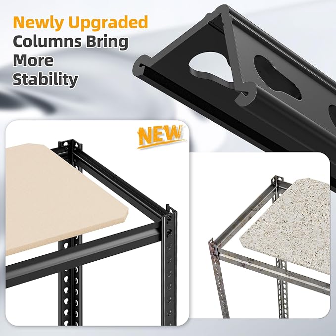 REIBII Storage Shelves 6 Tier Garage Shelving, Adjustable Shelving Units Loads 2250LBS, Narrow Shelves Units and Storage for Kitchen, Pantry, Garage, Closet, Basement, 16" W x 16" D x 72" H - Image 6