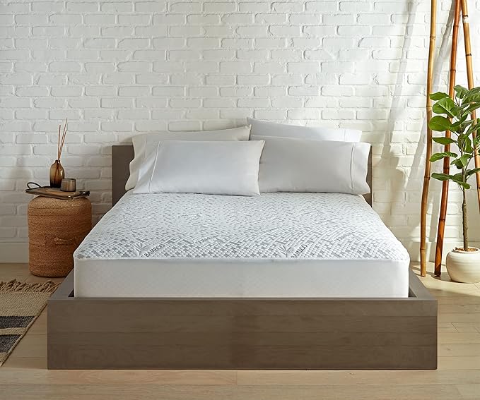 California King Mattress Protector by PURE BAMBOO, Waterproof, Charcoal Fiber- Viscose Derived from Bamboo Charcoal Fiber, Mattress Cover Protects Against Moisture, Spills, Stains (California King)