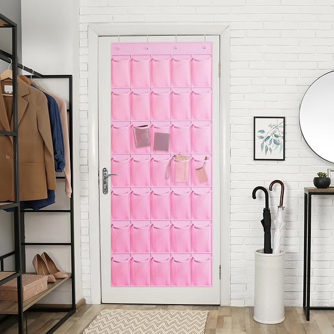 WVM Over the Door Shoe Organizer with 35 Breathable Mesh Pockets, Hanging Shoe Organizer for Door with 4 Metal Hooks, Large Capacity Closet Storage for Shoes, Accessories - Image 8