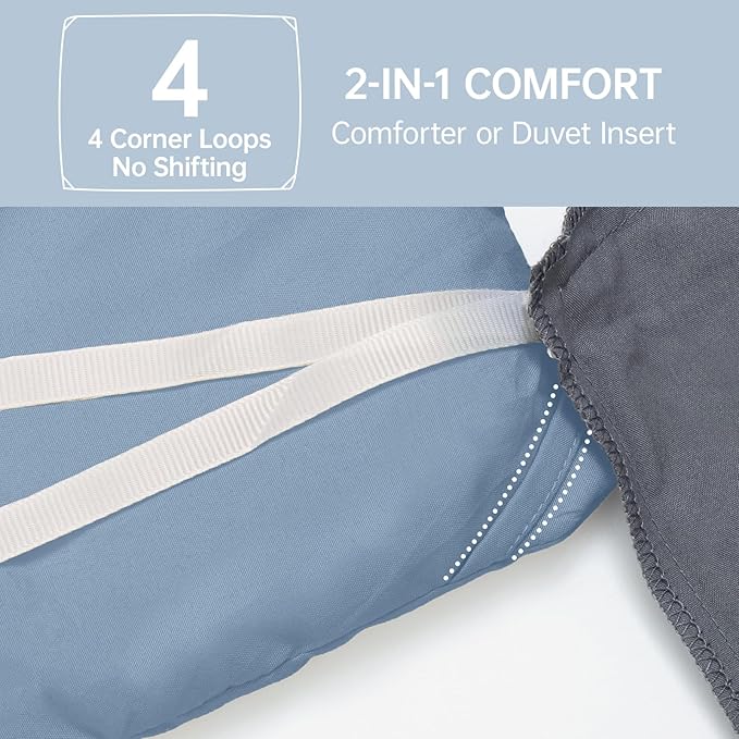 MUXHOMO King Size Comforter Set, All Season Ultra Soft Down Alternative Bedding - 3 Piece Lightweight Bed Set Includes 1 Comforter (104"x90") and 2 Pillow Shams (20"x36"), Sea Blue