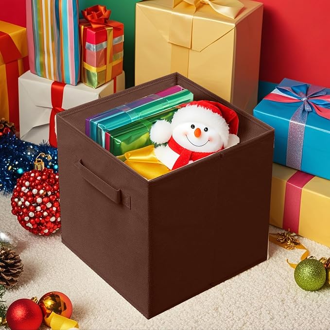 ShellKingdom Foldable Fabric Storage Cubes And Cloth Storage Organizer Drawer For Closet And Toys, 2 Pack (Chocolate) - Image 7