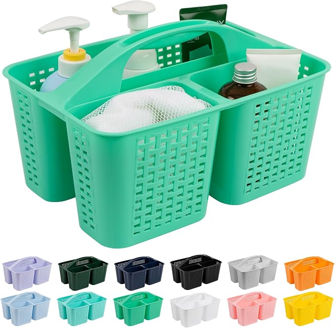 Tiawudi Portable Shower Caddy, Caddy Organizer with Handle, Plastic Shower Basket Hold Soap, Shampoo, Hair Supplies and Beauty Products, Cleaning Supplies Organizer for Home, Dorm, Shelf and Cabinet by Tiawudi