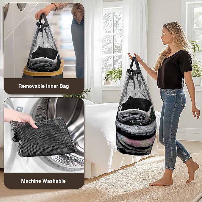 Bathola 75L Slim Laundry Hamper with Lid, Dirty Clothes Hampers for Laundry, Collapsible Laundry Baskets for Small Spaces, Bedroom, Bathroom, Laundry Room, Dark Grey - Image 5