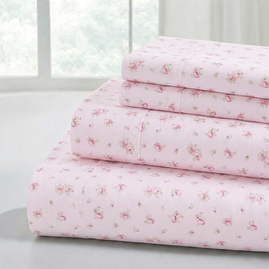 Modern Threads Silky Soft Microfiber and Wrinkle Free Sheets - Luxurious Microfiber Bed Sheets Includes Flat Sheet, Fitted Sheet with Deep Pockets, & Pillowcases Blush, King