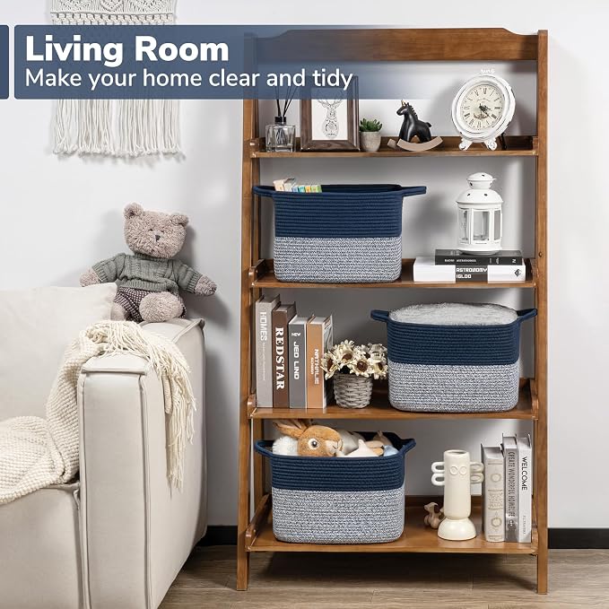 Goodpick Cube Storage Bins - Shelf Baskets for Towel Book Clothes, Closet Storage Bins for Office Woven Toy Basket for Shelves Baby Laundry Basket, 13''x10''x 9'' - Image 2