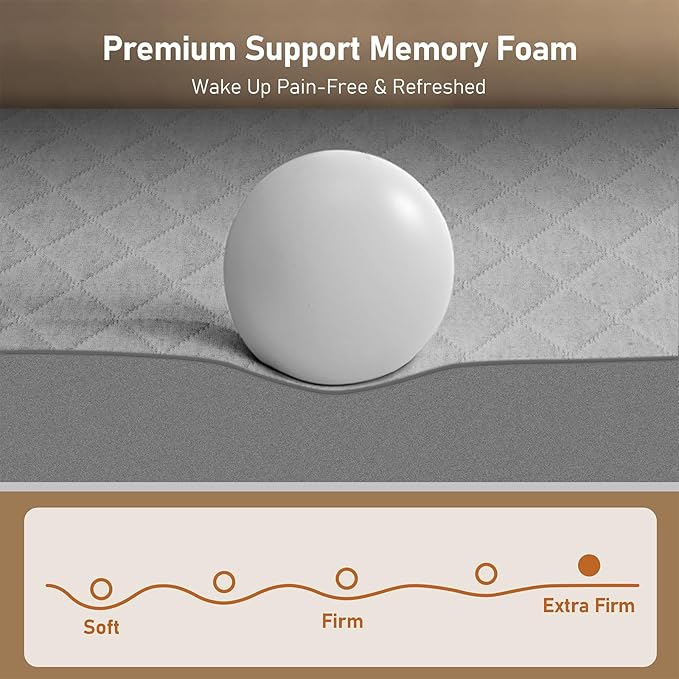 Daxpoo Extra Firm Mattress Topper Queen 3 Inch: High Density Memory Foam for Back Pain Relief, Removable & Washable Cover, Non-Slip, CertiPUR-US & Oeko-Tex Certified 80x60