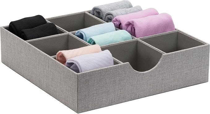 Household Essentials Grey 728-1 Deep 9 Section Drawer Organizer Box for Storage 12 in x 3.13 - Image 9