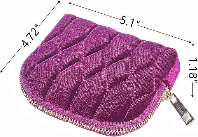 Small Travel Jewelry Case - Jewelry Travel Organizer Bag with for Bracelets, Necklaces, Bangles, Jewelry Organizer Storage Bag Gift for Women Girls,5.1x4.72x1.18 IN- RJB001-Purple - Image 2