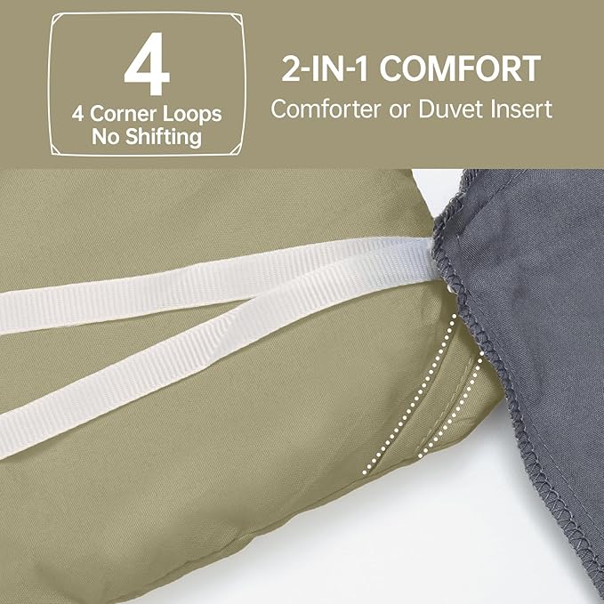 MUXHOMO King Size Comforter Set, All Season Ultra Soft Down Alternative Bedding - 3 Piece Lightweight Bed Set Includes 1 Comforter (104"x90") and 2 Pillow Shams (20"x36"), Olive Green
