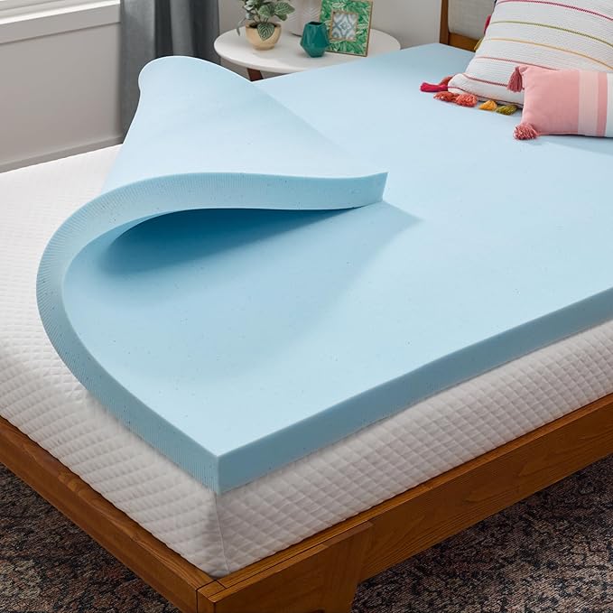Linenspa Memory Foam Mattress Topper, Full XL Size - 3 Inch Gel Infused Memory Foam - Plush Feel - Cooling and Pressure Relieving - CertiPUR Certified