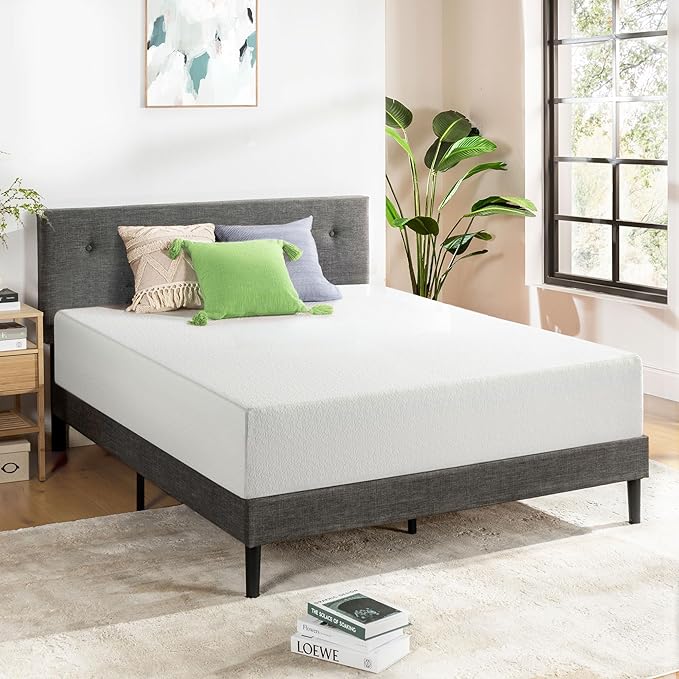 Best Price Mattress 12 Inch Queen Mattress Bed-In-A-Box, Green Tea Memory Foam, White