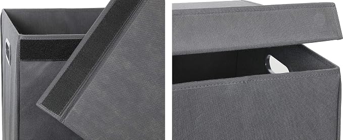 Simple Houseware Double Laundry Hamper with Lid and Removable Laundry Bags, Dark Grey - Image 5
