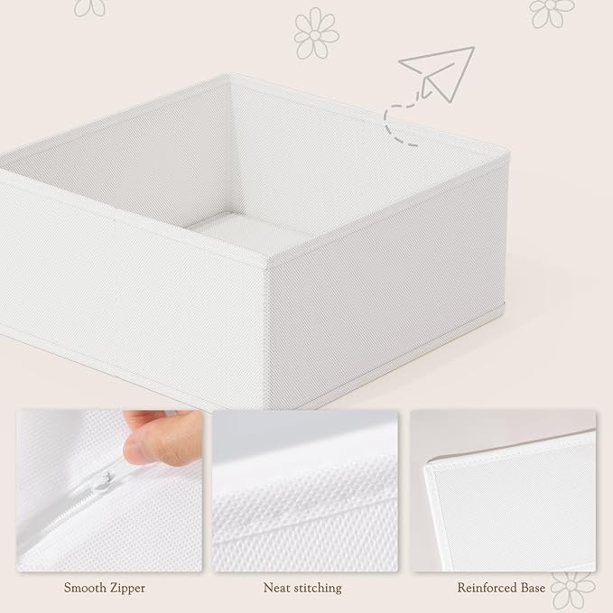 Criusia Drawer Organizers 18-Piece Set, Dresser Organizer for Baby Clothes, Foldable Closet Storage & Drawer Dividers for Underwear, Socks, Nursery, White - Image 4