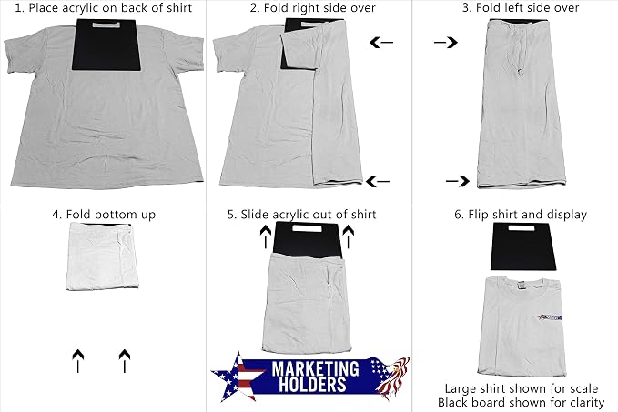 Marketing Holders Shirt Folding Board 10" x 12" Plastic Laundry Organizer for Casual Wear Stores Laundromats Shirt Painting Art Sporting Good Stores Convenient Sleek Perfect for Travelers Clear - Image 3