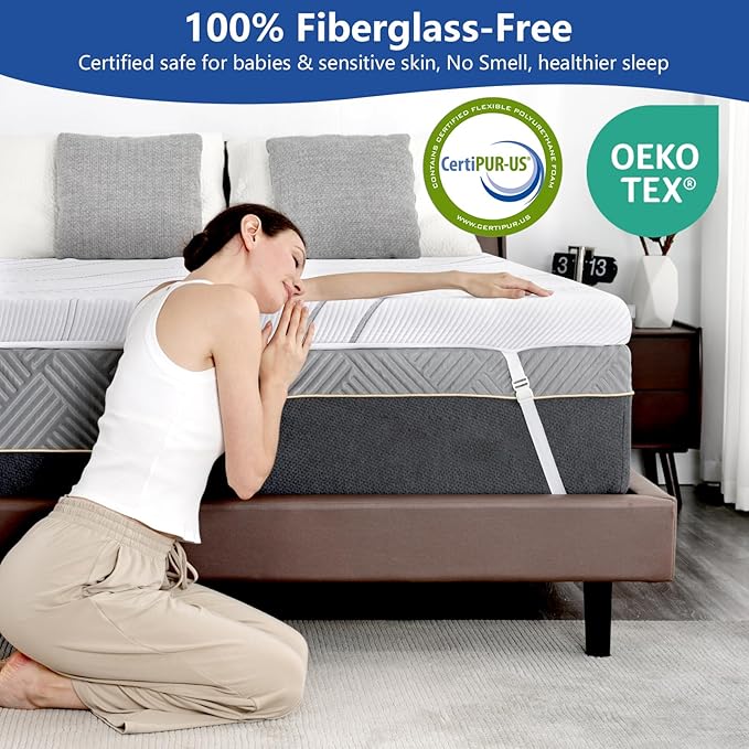 Ultra Firm Mattress Topper Twin XL Size, 3 Inch Extra Firm Mattress Pad for Pain Relief, High Density Support Bed Topper with Removable & Washable Cover, CertiPUR-US, No Smell, 79'' x 38''