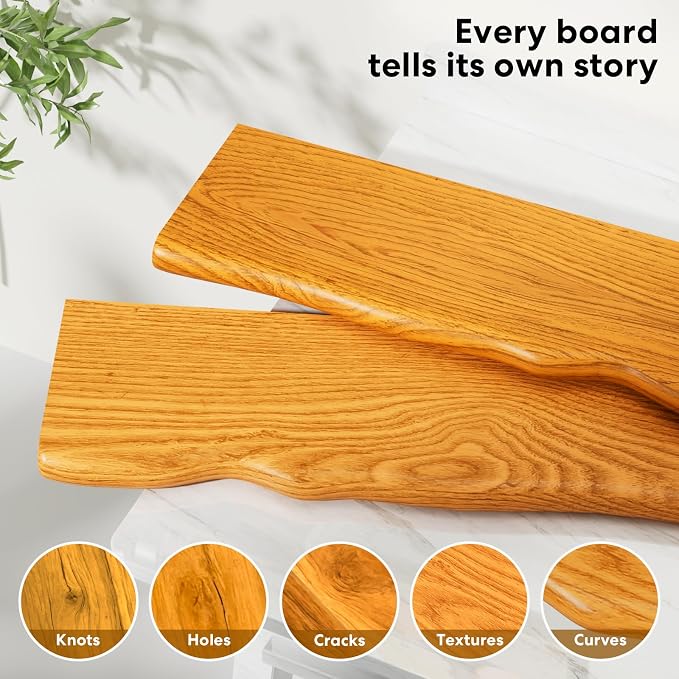 Floating Shelves for Wall Rustic Farmhouse 48 Inch Floating Shelf Bathroom Wooden Shelves for Wall Mounted Live Edge Pine Shelf with Unique Natural Grain for Living Room Bedroom Kitchen (Honey Walnut) - Image 4