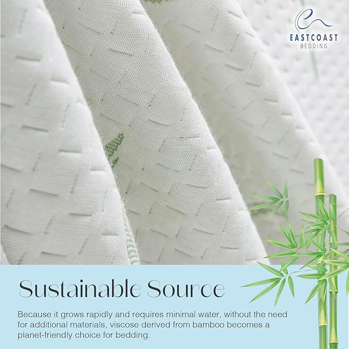 Waterproof Mattress Protector Viscose Derived from Bamboo Blend Ultra Soft Deep Pocket Fits Up to 18 Inches, 48x75