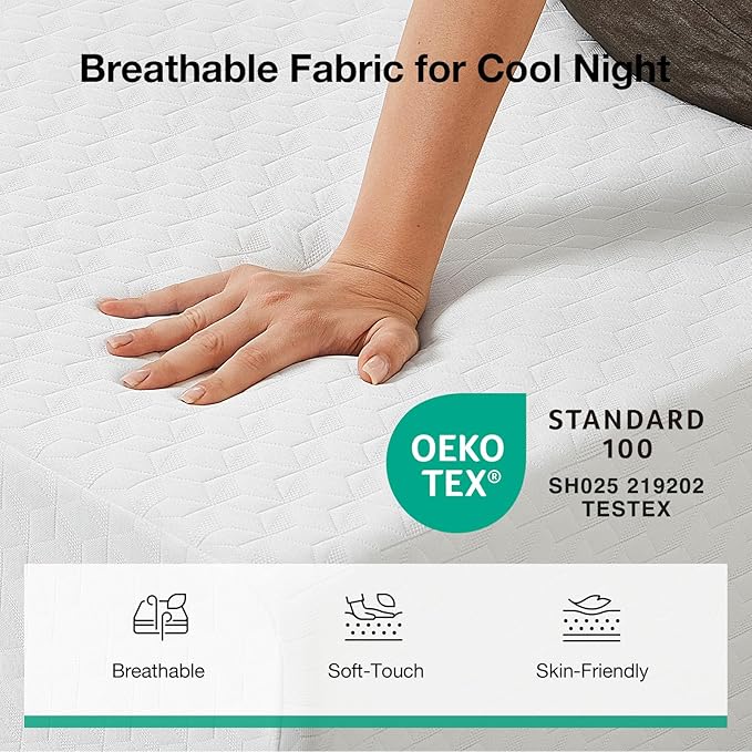 Novilla King Mattress, 14 Inch King Memory Foam Mattress in a Box, Dual-Layer Design with High-Density Base for Support & Pressure Relief, Natural Fiber Infused for Cool & Refreshing Sleep，Firm