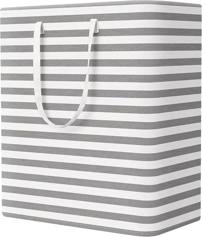 StorageRight Laundry Basket Hamper Large Collapsible Laundry Hamper with Easy Carry Handles，Freestanding Clothes Hampers for Laundry, Bedroom, Dorm, Clothes, Towels, 100L, Grey by StorageRight