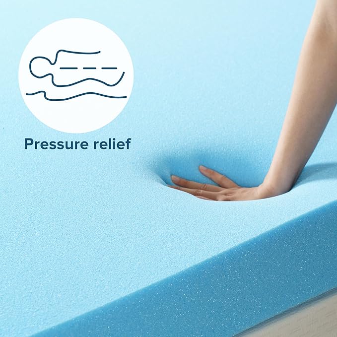 ZINUS 3 Inch Green Tea Cooling Gel Memory Foam Mattress Topper, Smaller, More Convenient WonderBox Packaging, Cooling Gel Foam, CertiPUR-US Certified, Queen