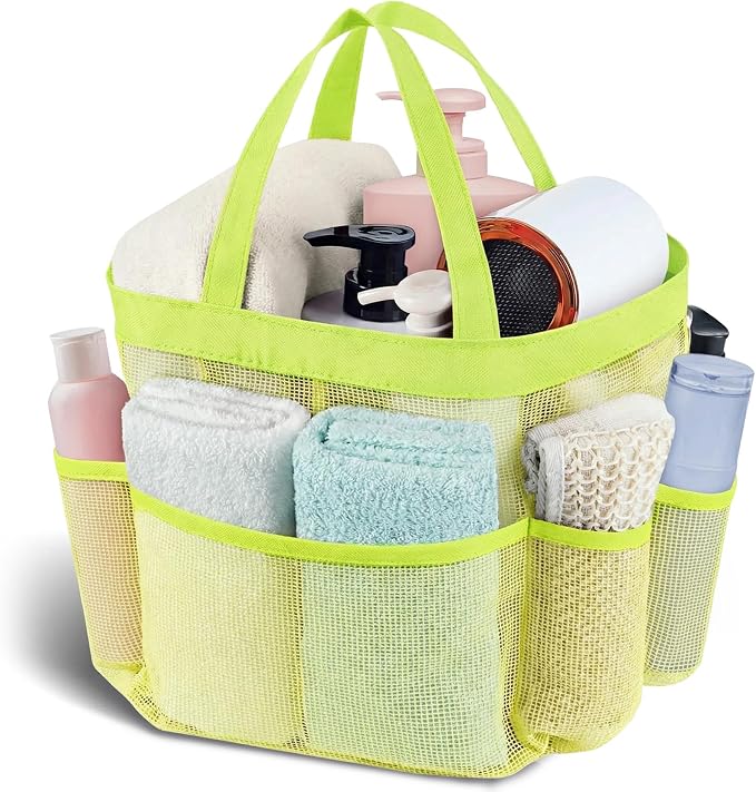 Attmu Mesh Shower Caddy Portable, Quick Dry Hanging Shower Tote Bag for College Dorm Room Essentials, Large Capacity Caddy Dorm for Bathroom Gym Swimming by Attmu