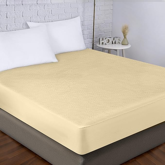 Utopia Bedding Premium Waterproof King Size Mattress Protector, Viscose Made from Bamboo Mattress Cover, Breathable, Fitted Style with Stretchable Pockets (Beige)