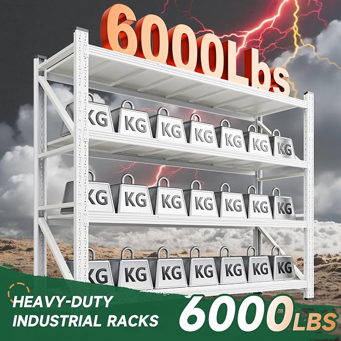 Letaya 6000LBS Storage Shelves Heavy Duty,79" W Garage Shelving Units, 4 Tier Adjustable Utility Rack Shelf,Large Metal Industrial Shelves,for Shop,Warehouse,Basement (79" W x 24" D x 79" H) - Image 3