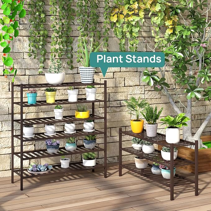 viewcare Long Shoe Rack, Bamboo Wood Shoe Rack for Closet, Entryway & Hallway, 3-Tier Stackable Shoe Shelf - Image 6