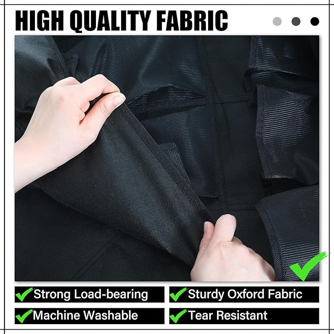 Windyun 40 Over the Door Shoe Organizer Large Breathable Mesh Pockets Hanging Shoe Rack for Closet Black Behind Door Hanger Storage Holder Nonslip Hooks for Women Men Entryway Bedroom Utility Room - Image 5