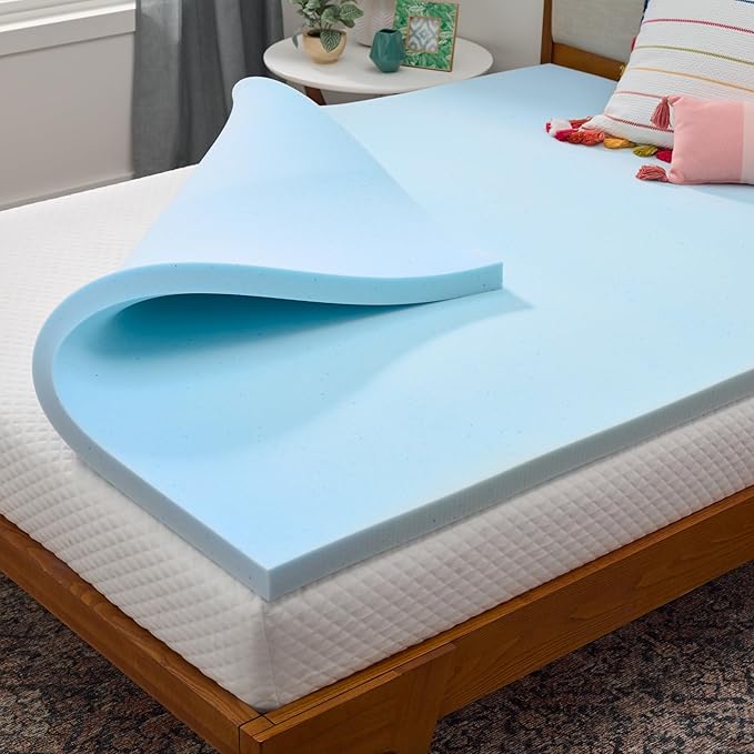 Linenspa Memory Foam Mattress Topper, Full Size - 2 Inch Gel Infused Memory Foam - Plush Feel - Cooling and Pressure Relieving - CertiPUR Certified