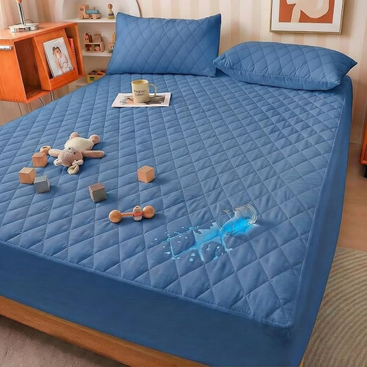 Mattress Cover, Waterproof Mattress Cover, Full-Size Ultra-Soft and Breathable, Machine Washable, Suitable for Home, Bedroom, and Hotel Use.(Blue Full)